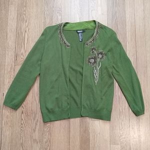 DKNY beaded cardigan, L